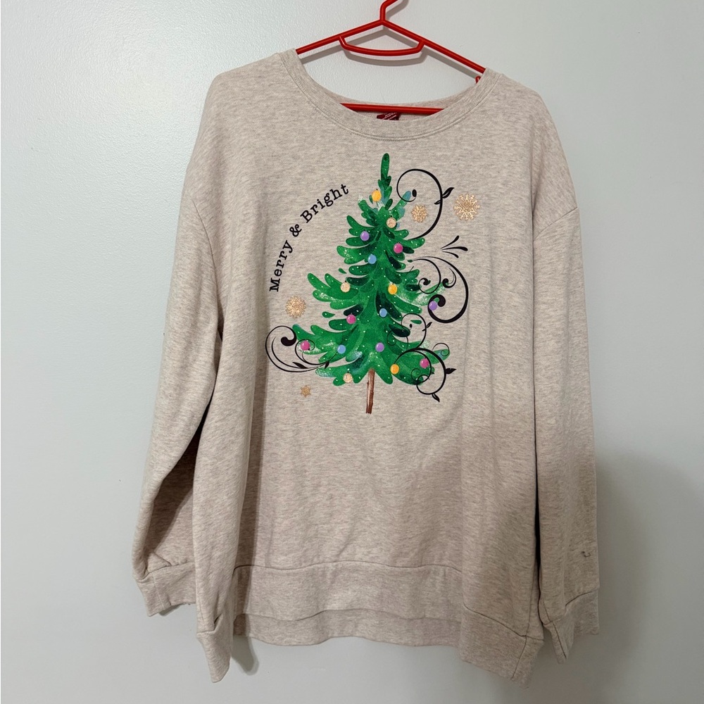 Festive Christmas Tree Sweatshirt - Gray